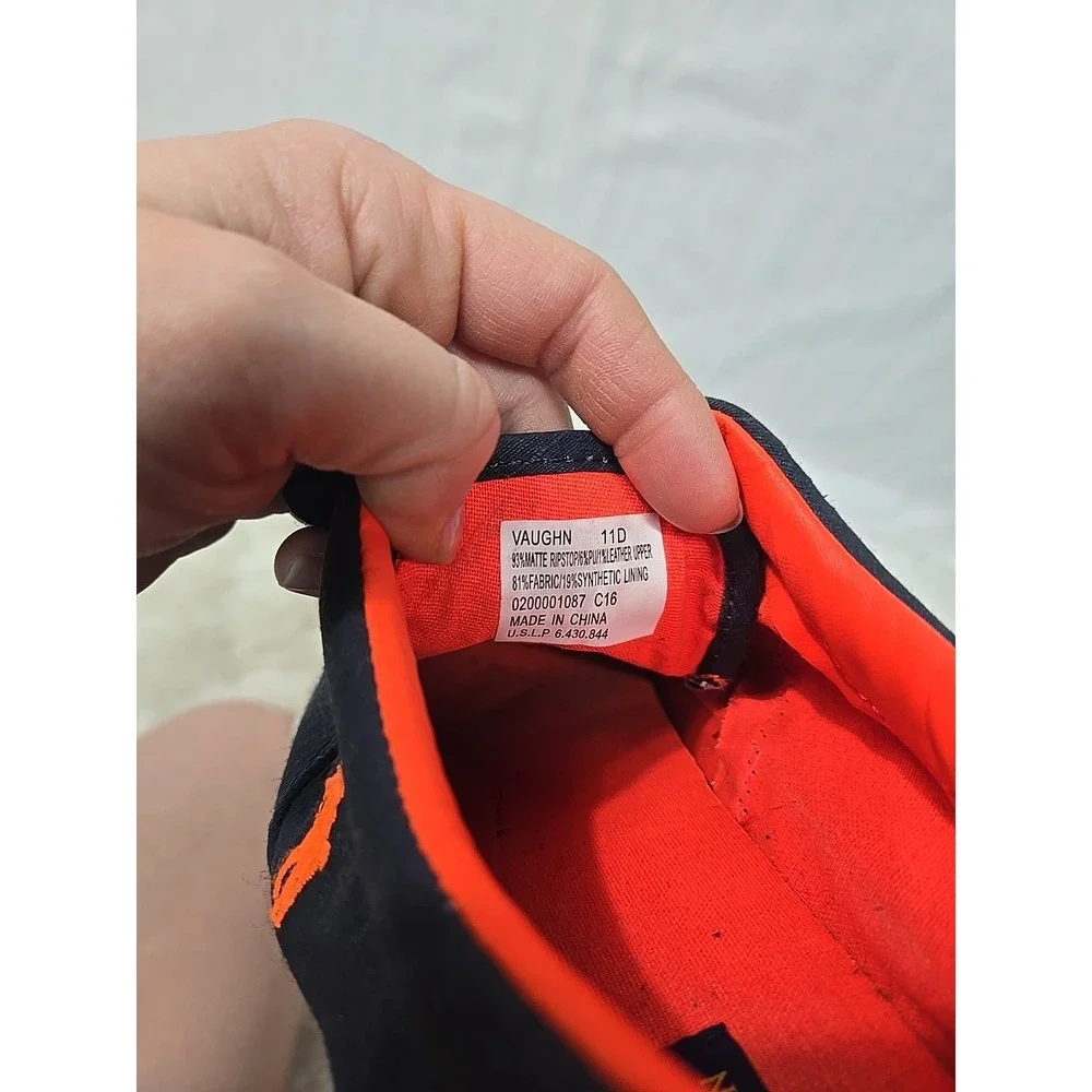 Polo Ralph Lauren Vaughn Navy Ripstop Leather Fashion Sneakers Men's 11D Orange‎